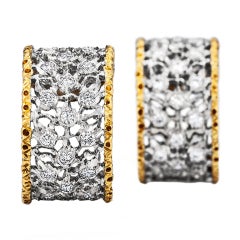 Mario Buccellati Diamond Hoop Earrings