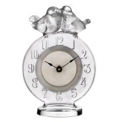 Lalique Art Deco "Love Birds" Glass Clock