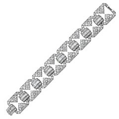 Vintage Udall & Ballou Art Deco Diamond Platinum Bracelet.