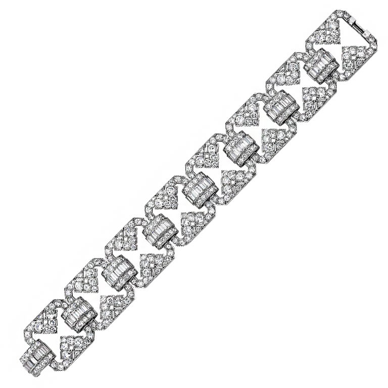 Udall & Ballou Art Deco Diamond Platinum Bracelet.