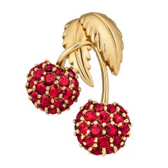 Tiffany & Co. Ruby Cherry Brooch