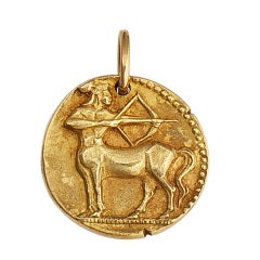Vintage Van Cleef & Arpels Sagittarius Gold Zodiac Pendant Charm