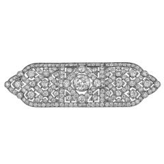 Tiffany & Co. Art Deco Diamond Yellow Gold Platinum Bar Brooch 3