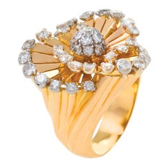 VAN CLEEF & ARPELS 'Tourbillion' Gold Diamond Retro Ring