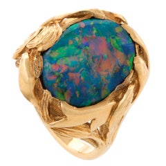 VAN CLEEF & ARPELS Black Opal Gold Ring