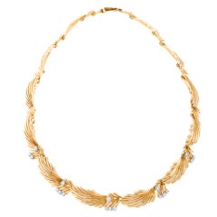 VAN CLEEF & ARPELS Drape Diamond Gold Necklace