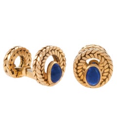 VAN CLEEF & ARPELS Gold Sapphire Cufflinks