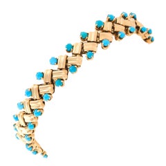 VAN CLEEF & ARPELS Turquoise and Gold Bracelet