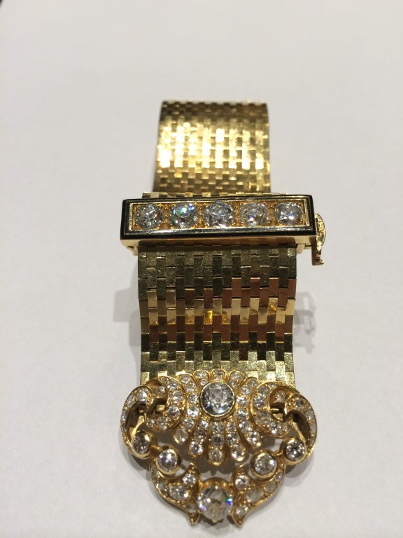 Van Cleef & Arpels Raffiniertes Emaille-Diamant-Gelbgold-Armband im Angebot 1