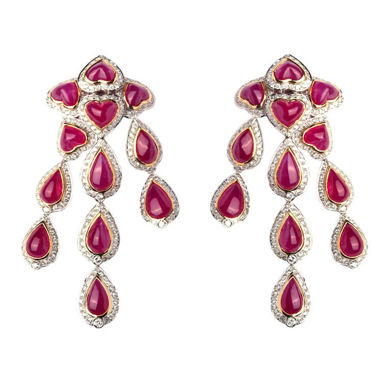 Important Bulgari Ruby & Diamond Earrings