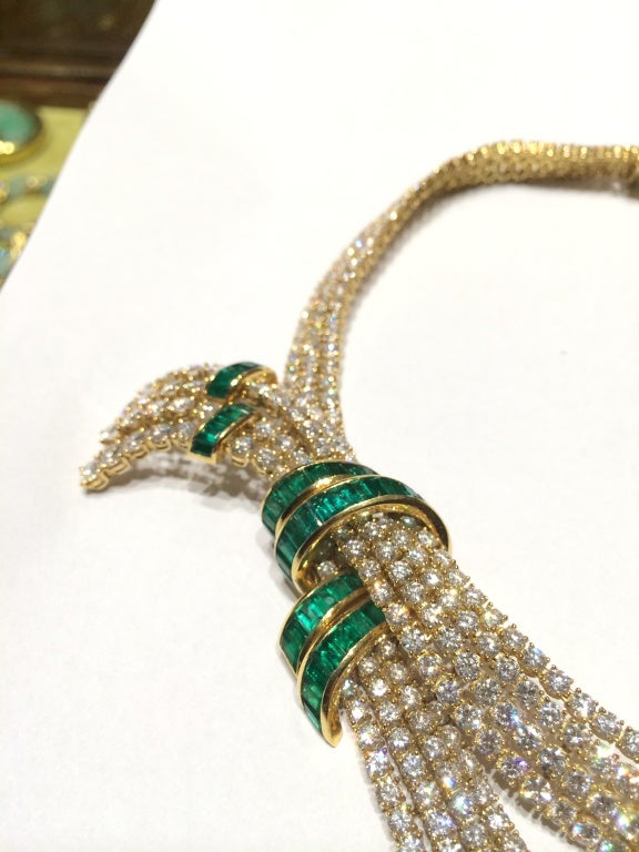 A Superb Gerard Emerald and Diamond Necklace In Excellent Condition In New York, NY