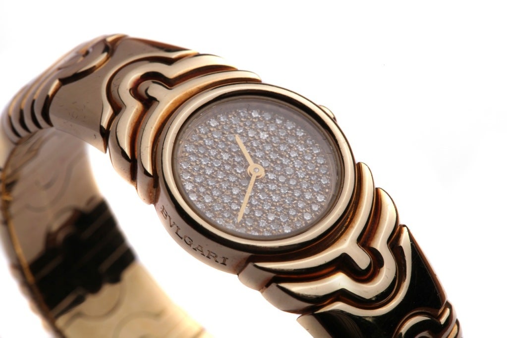 Bulgari - Montre-bracelet en or jaune et diamants pour femme - Parenthèse