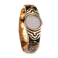 Bulgari Damen-Armbanduhr aus Gelbgold und Diamanten in Parenthese