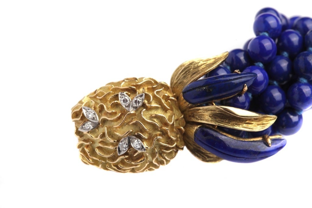 A Cartier Lapis and Gold Bracelet In Excellent Condition In New York, NY