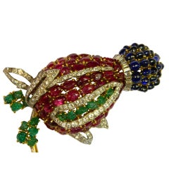A Superb Tutti Frutti Brooch Mounted by Cartier