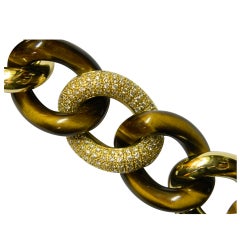 An Unusual Gold and Tiger Eye Bracelet