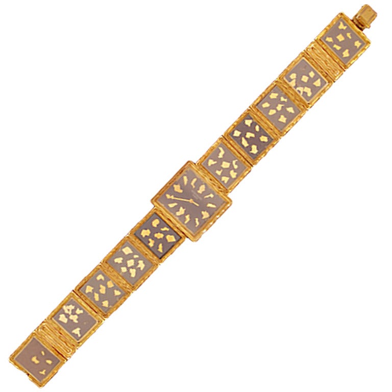 Extrem seltene Damenarmbanduhr aus Gelbgold von Patek Philippe
