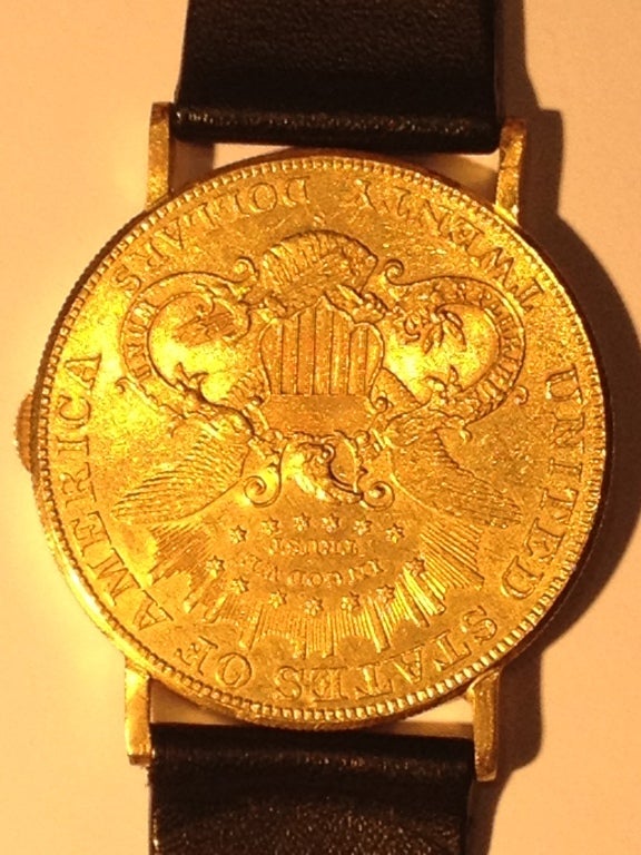 PIAGET Yellow Gold Twenty Dollar Coin Wristwatch In Excellent Condition In New York, NY