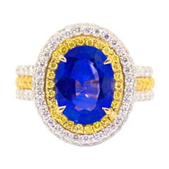 3 Carat Sapphire & Diamond Ring