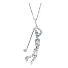 Diamond Golfer Pendant
