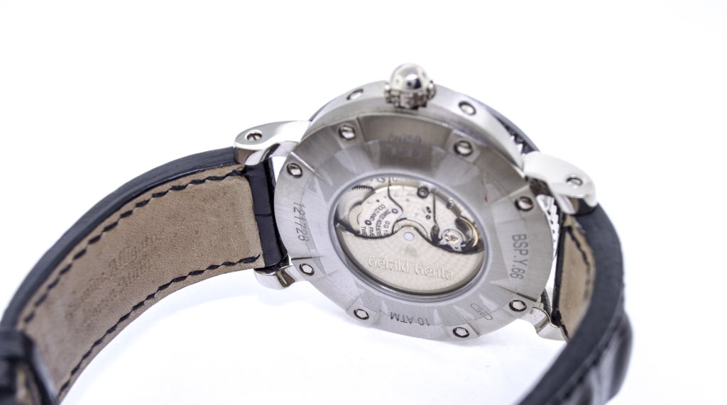 Gerald Genta White Gold and Tantalum Jump Hour Wristwatch In New Condition In Newport Beach, CA