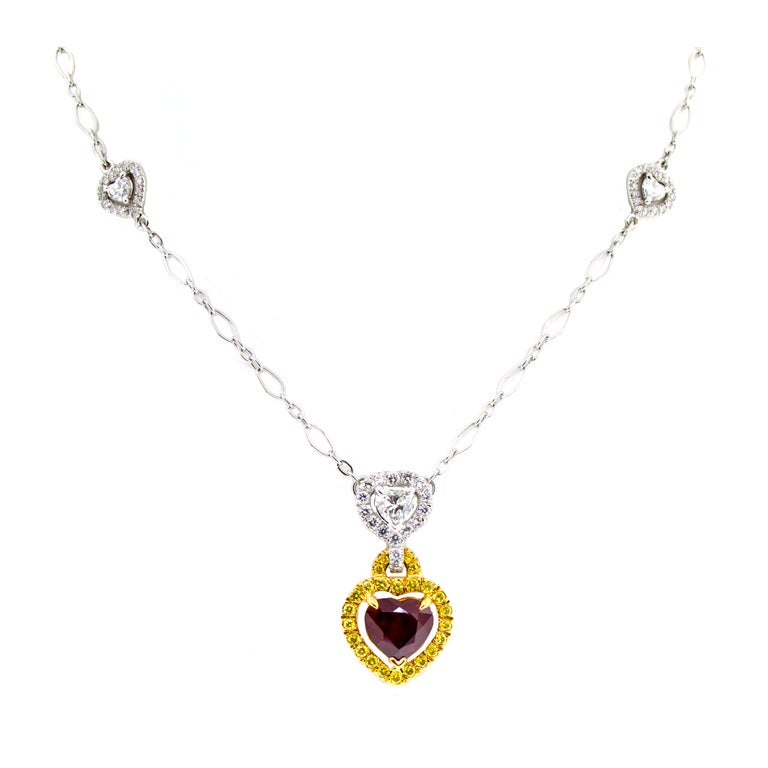 Stunning Burmese Ruby and Diamond Necklace