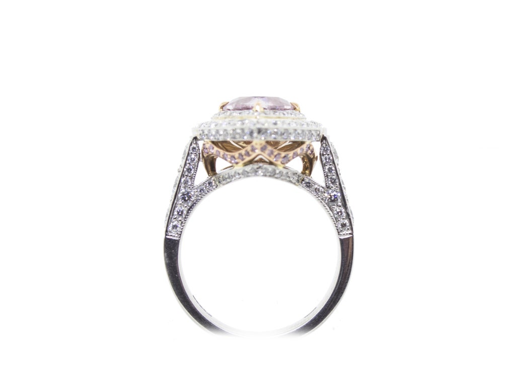 Rare Fancy Intense Pink Diamond Ring In New Condition In Newport Beach, CA