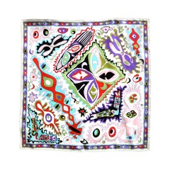 Abstract geometric printed silk pocket square