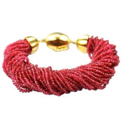 Fine Gold and Multi-Strand Spinel Bracelet