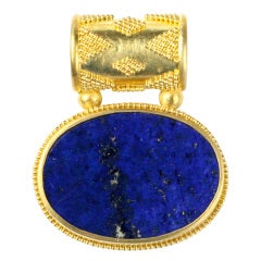 Lapis and 22kt Gold Granulated Pendant