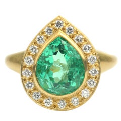 Emerald and Diamond Surround Ring