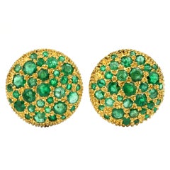 Emerald and 22kt Gold Earrings