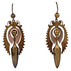 Lovely Victorian Gold Urn Earrings 3