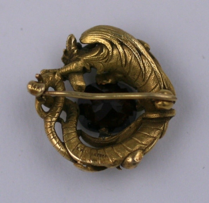 Gustav Manz for F. Walter Lawrence Art Nouveau Chimera Brooch In Excellent Condition In Riverdale, NY