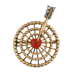 Cartier Coral Gold Love "Target" Brooch 7