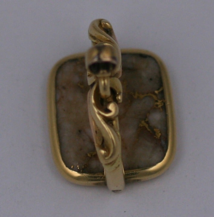 Arts and Crafts Gold Quartz Fob In Excellent Condition In Riverdale, NY