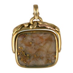 Arts and Crafts Gold Quartz Fob