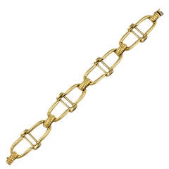 Cartier Elegant Gold Equestrian Themed Link Bracelet 4