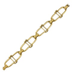 Vintage Cartier Elegant Gold Equestrian Themed Link Bracelet