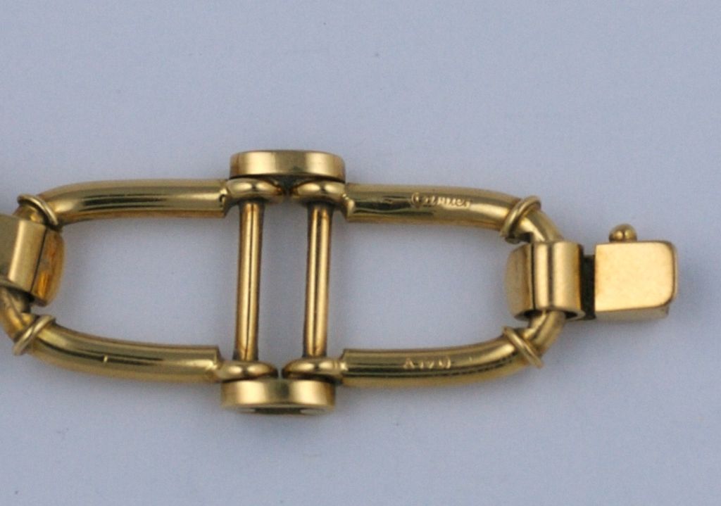 Cartier Elegant Gold Equestrian Themed Link Bracelet In Excellent Condition In Riverdale, NY