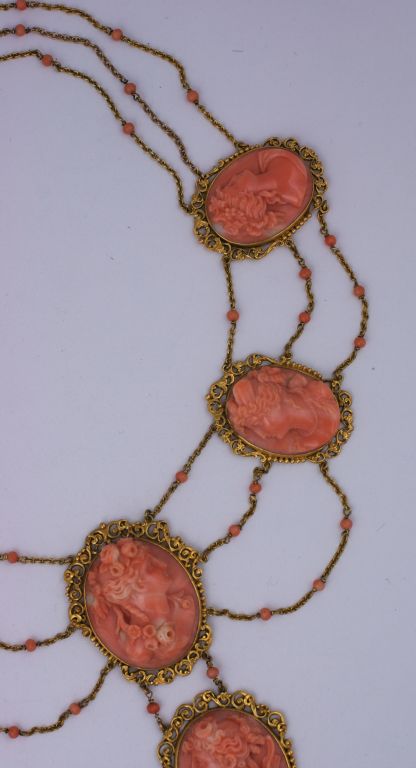 coral cameo necklace