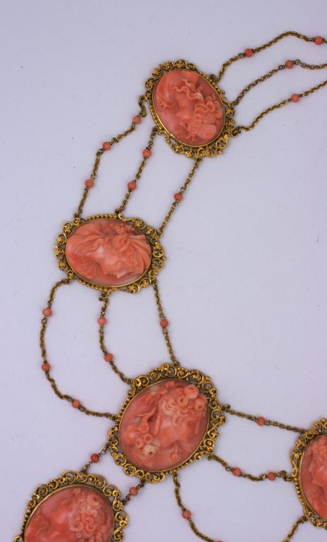 coral cameo jewelry