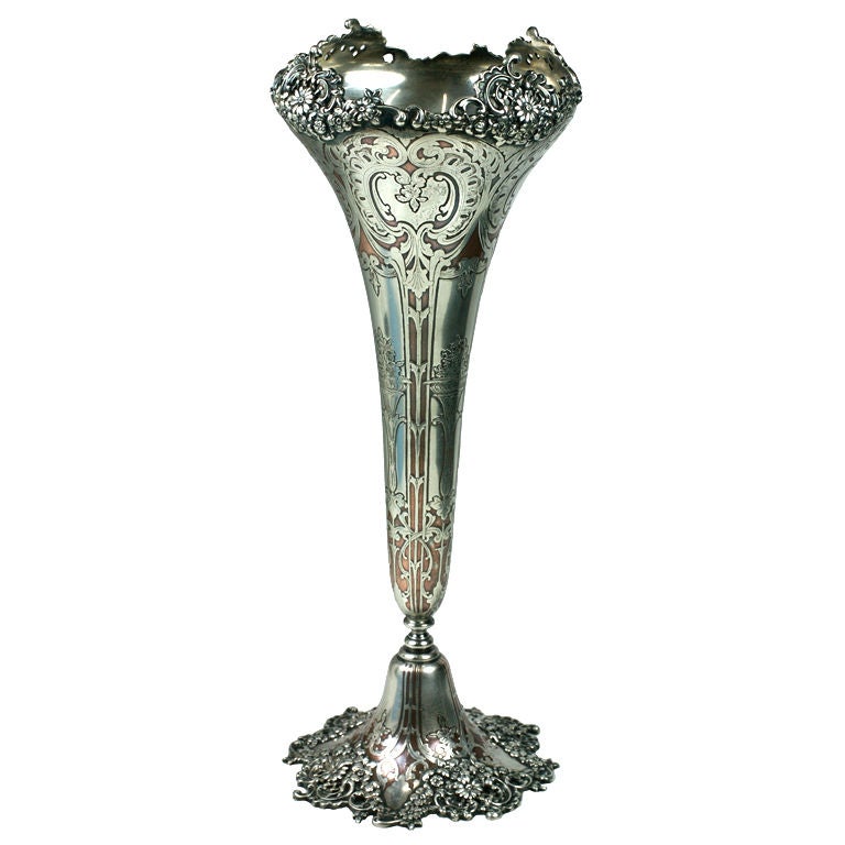 Tiffany & Co. Unusual Sterling and Copper Vase For Sale