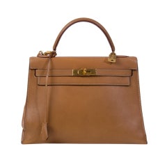 Hermes Tan Kelly bag 32 cm Epsom leather