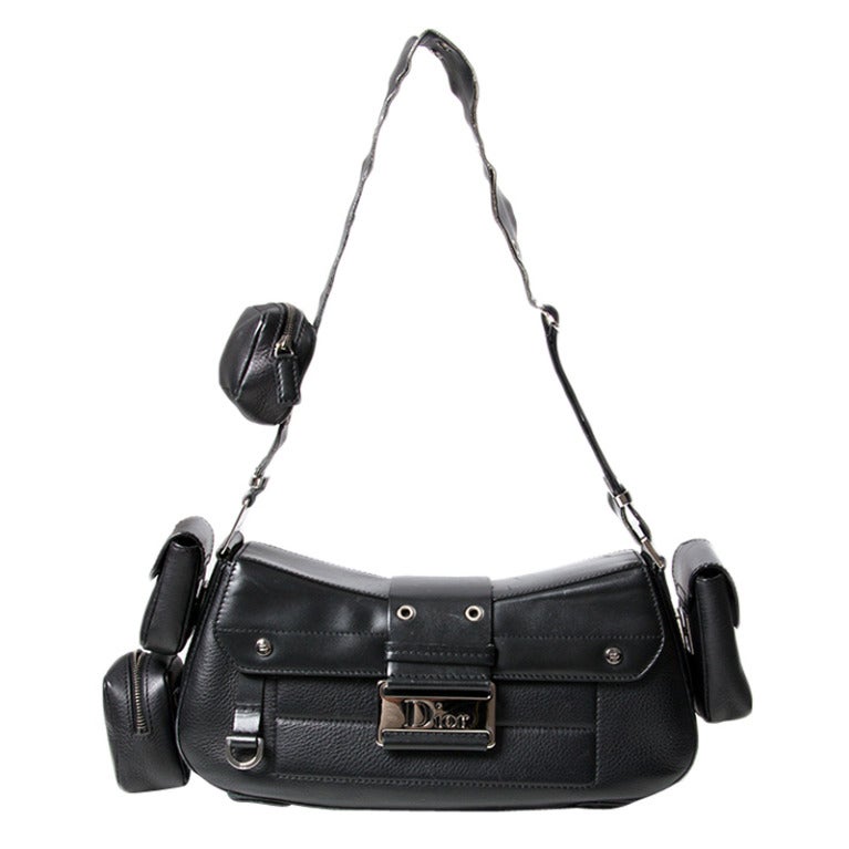 Dior Black Leather Street Chic Shoulder Bag