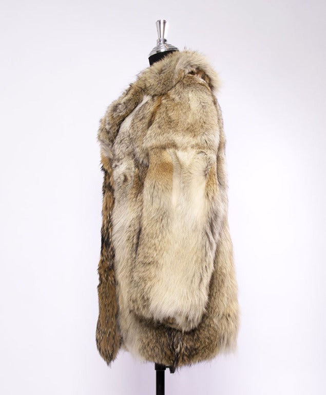 De las mujeres Abrigo vintage de piel de lobo