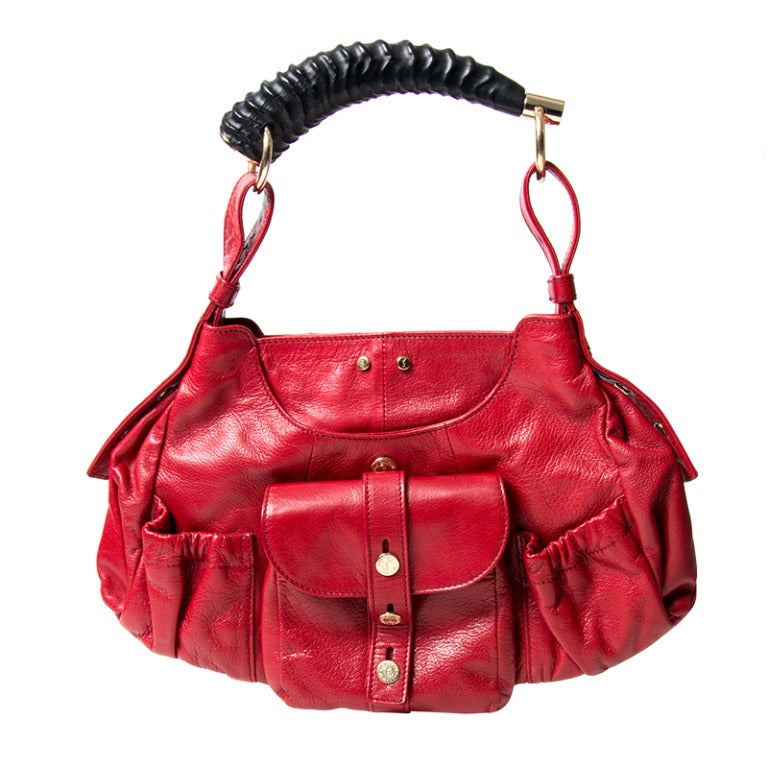 Yves Saint Laurent Red Leather Mala Mala Bag at 1stdibs