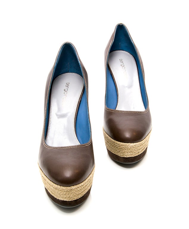 Sergio Rossi Dark Brown Plateau Wedges