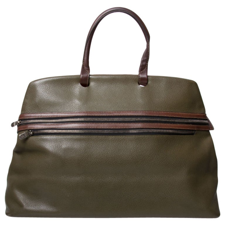 Deux De Delvaux Khaki Handbag