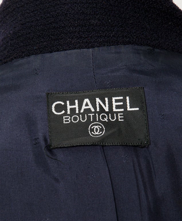 Chanel Navy Tweed Blazer In Excellent Condition In Antwerp, BE